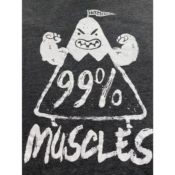 American Apparel Unisex Size M 1% Talent 99% Muscles Short Sleeve T-Shirt Black - Picture 4 of 8